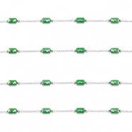 Componenti in acciaio inossidabile catena a rol&ograve; ovale argento-verde