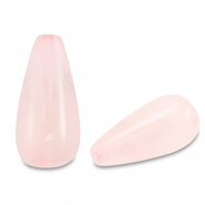 Perline in pietra naturale Quarzo goccia rosa chiaro