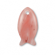 Perline in pietra naturale quarzo pesce transparente rosso corallo