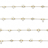 Componenti in acciaio inossidabile catena a rol&ograve; Howlite irregolare oro-bianco