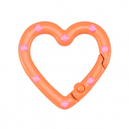 Componenti colorati anello bris&eacute; portachiavi cuore arancione-rosa