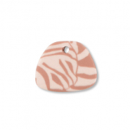 Pendenti di polimero trapezio rosa pesca chiaro-marrone chiaro