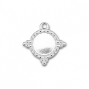 BY31® Ciondoli in acciaio inossidabile con castone per SS20 fondo piatto argento