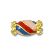Perline di metallo caramella multicolore-oro