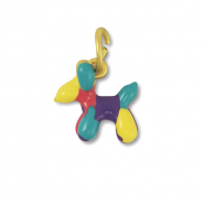 Ciondoli di metallo cane di palloncino multicolore-oro