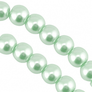Perline di vetro con effetto perlato 8mm pastello verde menta