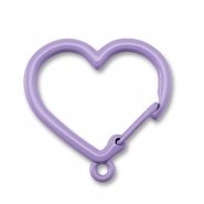 Componenti colorati bris&eacute; portachiavi cuore con anellino viola