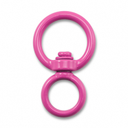 Componenti colorati bris&eacute; portachiavi tonda rosa magenta