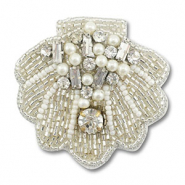 Broches conchiglia transparente rivestimento argentato-bianco