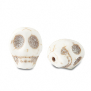 Perline di ceramica cranio biancastro