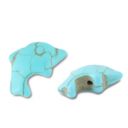 Perline di ceramica delfino blu turchese