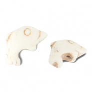 Perline di ceramica delfino biancastro
