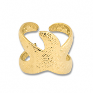 Anelli in acciaio inossidabile stella marina oro