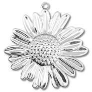 Ciondoli in acciaio inossidabile fiore argento