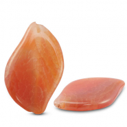 Perline in pietra naturale Agata foglia corallo pesca/rosso corallo-biancastro