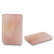 Perline in pietra naturale Agata rettangolo trasparente rosa pesca