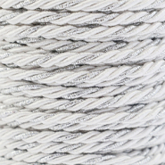 Cordoncino alla moda spirale 3mm bianco-argento