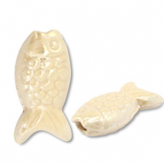Perline di ceramica greca DQ pesce biancastro