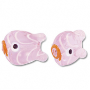 Perline di vetro dipinte a mano pesce rosa-arancione