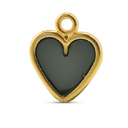 Ciondoli di metallo DQ cuore nero-oro (privo di nichel)
