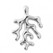 Ciondoli di metallo DQ corallo argento antico (privo di nichel)