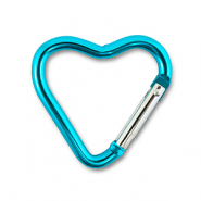 Componenti colorati anello bris&eacute; portachiavi cuore blu lucido