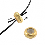 Componenti in acciaio inossidabile chiusura con perline scorrevoli con motivo 9mm oro