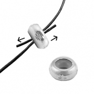 Componenti in acciaio inossidabile chiusura con perline scorrevoli con motivo 7mm argento