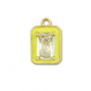 Metallo TQ in ottone ciondolo rettangolo oro-giallo neon-giallo chiaro