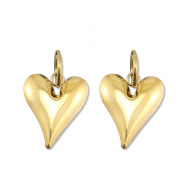 Orecchini in acciaio inossidabile cuore oro
