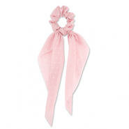 Elastici per capelli a pois con fiocco pesca rosa chiaro