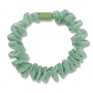 Elastici per capelli con strass lucido verde giada