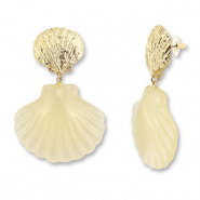 Orecchini alla moda conchiglia champagne chiaro-oro