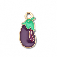 Ciondoli di metallo smalto melanzana oro-viola scuro-verde