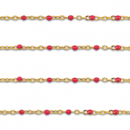 Componenti in acciaio inossidabile 1mm catena oro-rosso ciliegia