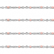 Componenti in acciaio inossidabile 1mm catena argento-rosa chiaro