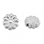 Perline in acciaio inossidabile fiore argento