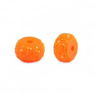 Perline in resina rondella 10mm arancione neon