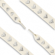 Lacci delle scarpe trendy con cuore biancastro-argento