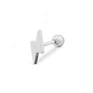 Piercing all'orecchio in acciaio inossidabile fulmine argento