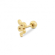 Piercing all'orecchio in acciaio inossidabile serpente oro