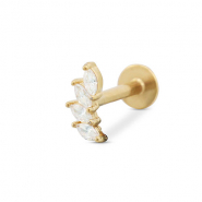 Piercing all'orecchio in acciaio inossidabile foglia oro