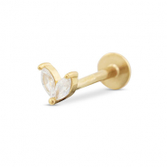 Piercing all'orecchio in acciaio inossidabile foglia oro