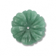 Perline in pietra naturale Avventurina Quarzo fiore verde giada