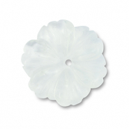 Perline in pietra naturale fiore trasparente bianco