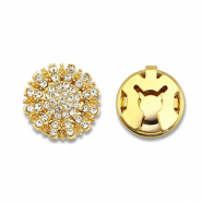 Copri bottoni in ottone Eco-brass® zircone sole oro-cristallo