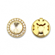 Copri bottoni in ottone Eco-brass® zircone tonda oro-cristallo