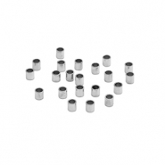 Perline in acciaio inossidabile schiaccini tubo 2mm argento