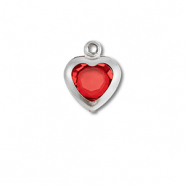 Ciondoli in acciaio inossidabile cuore argento-rosso