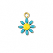 Ciondoli in acciaio inossidabile fiore oro-blu-giallo